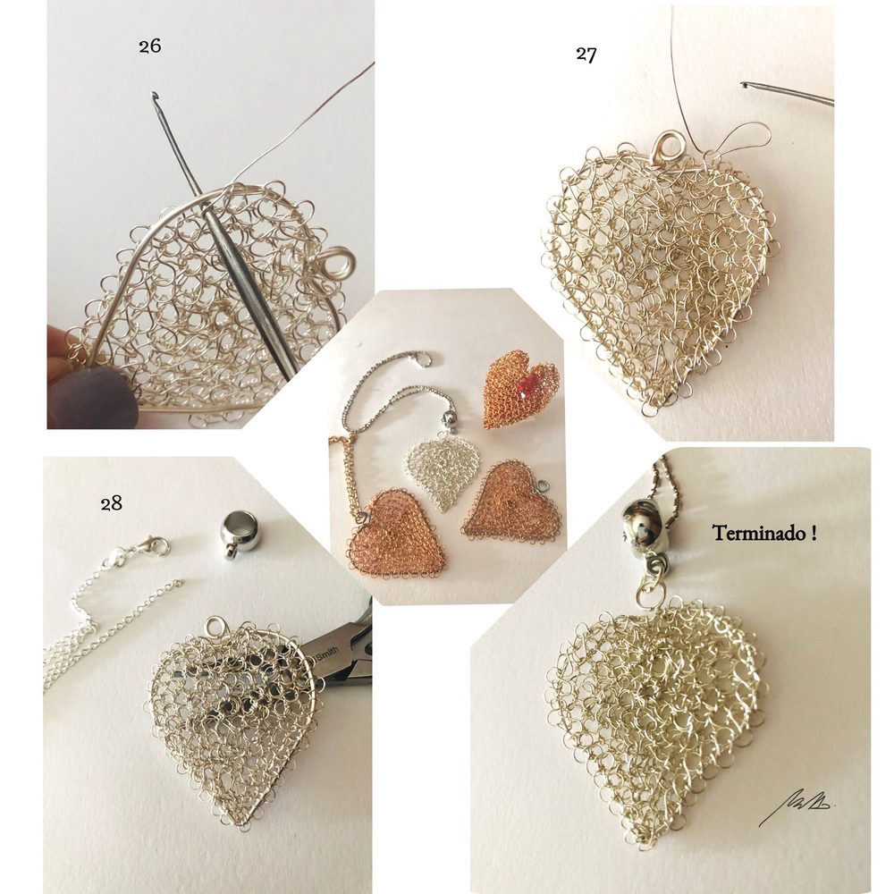 Paso 5 — pieza terminada, colgante corazón